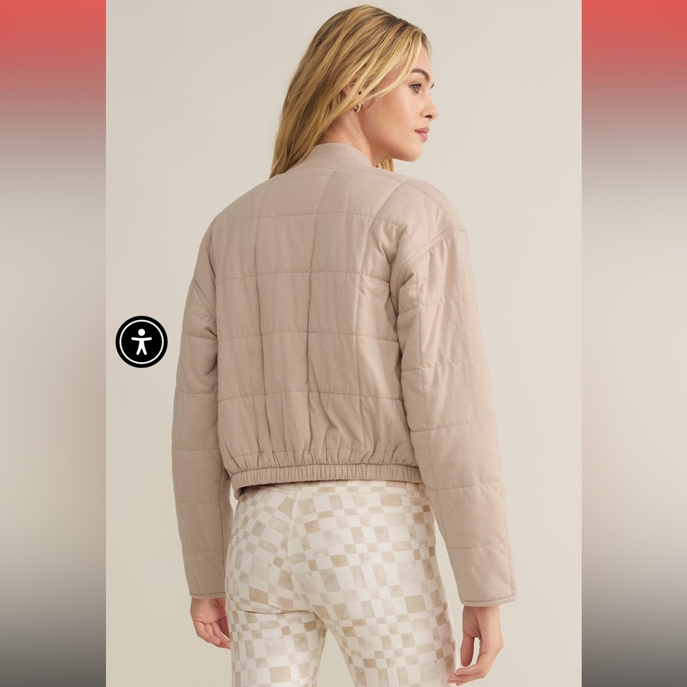 Z Supply Light Taupe Quilted Bomber Jacket - Picture 2 of 9